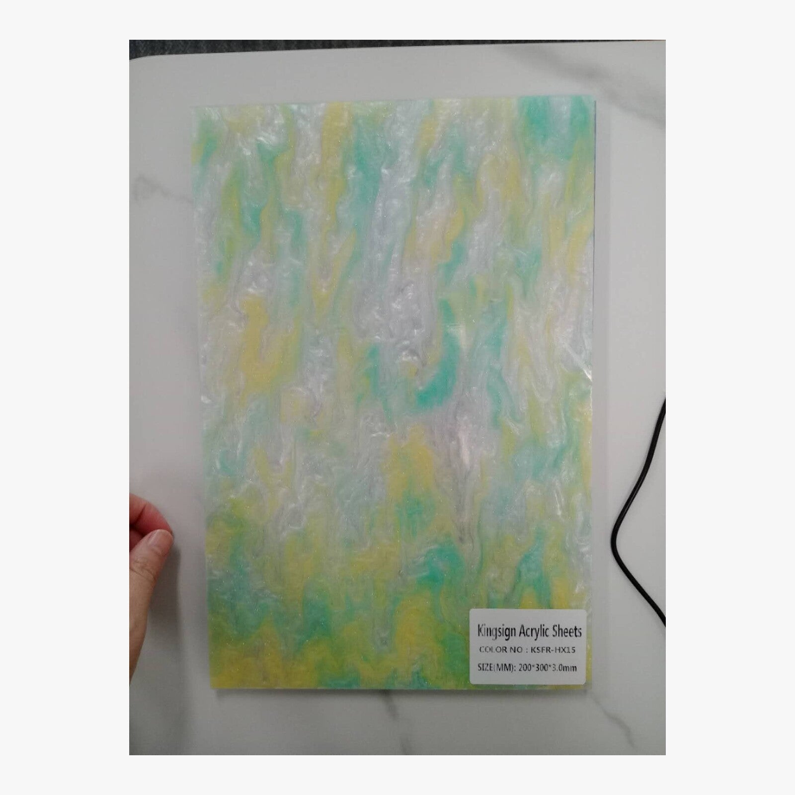 Ocean Blue & White Marble Acrylic Sheet – KSFR-03 – product view 3