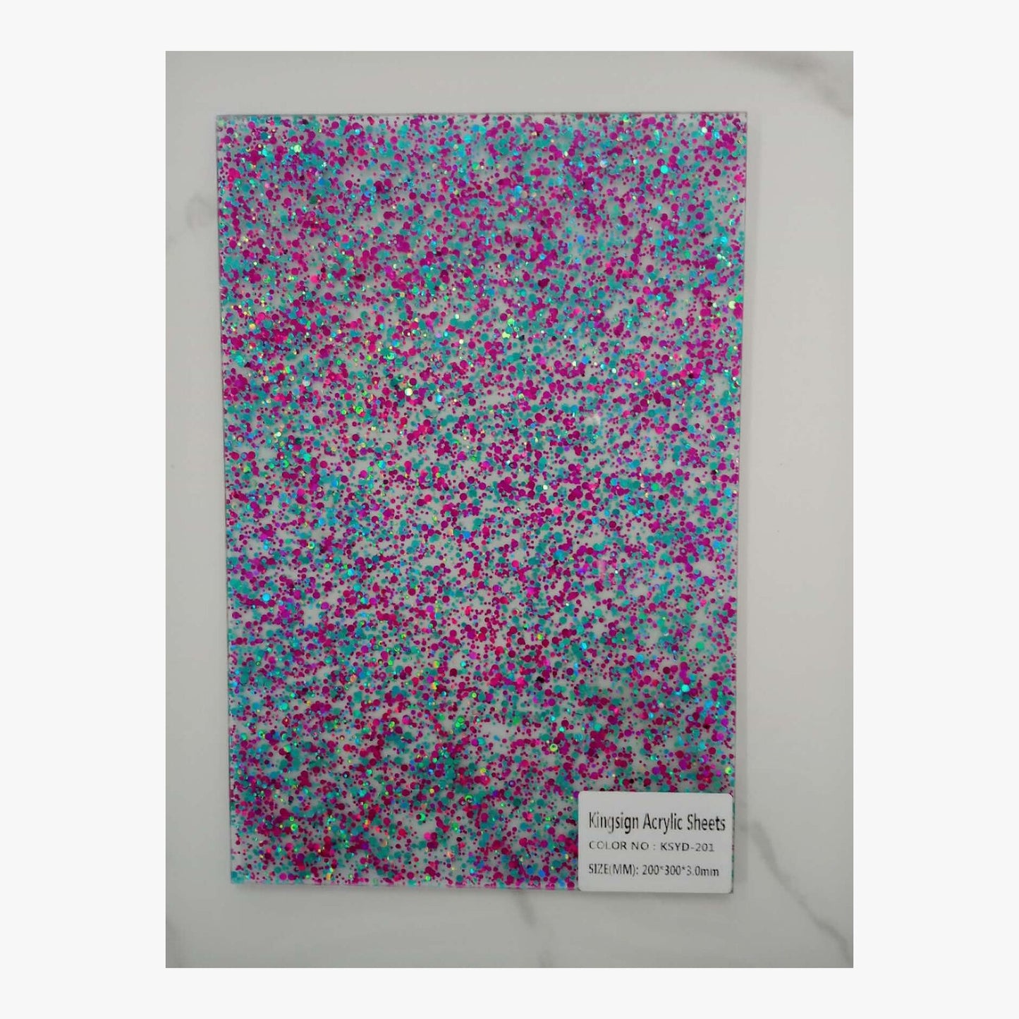 Pink & Gold Confetti Glitter Acrylic Sheet – KS-JH-YD204 – product view 2
