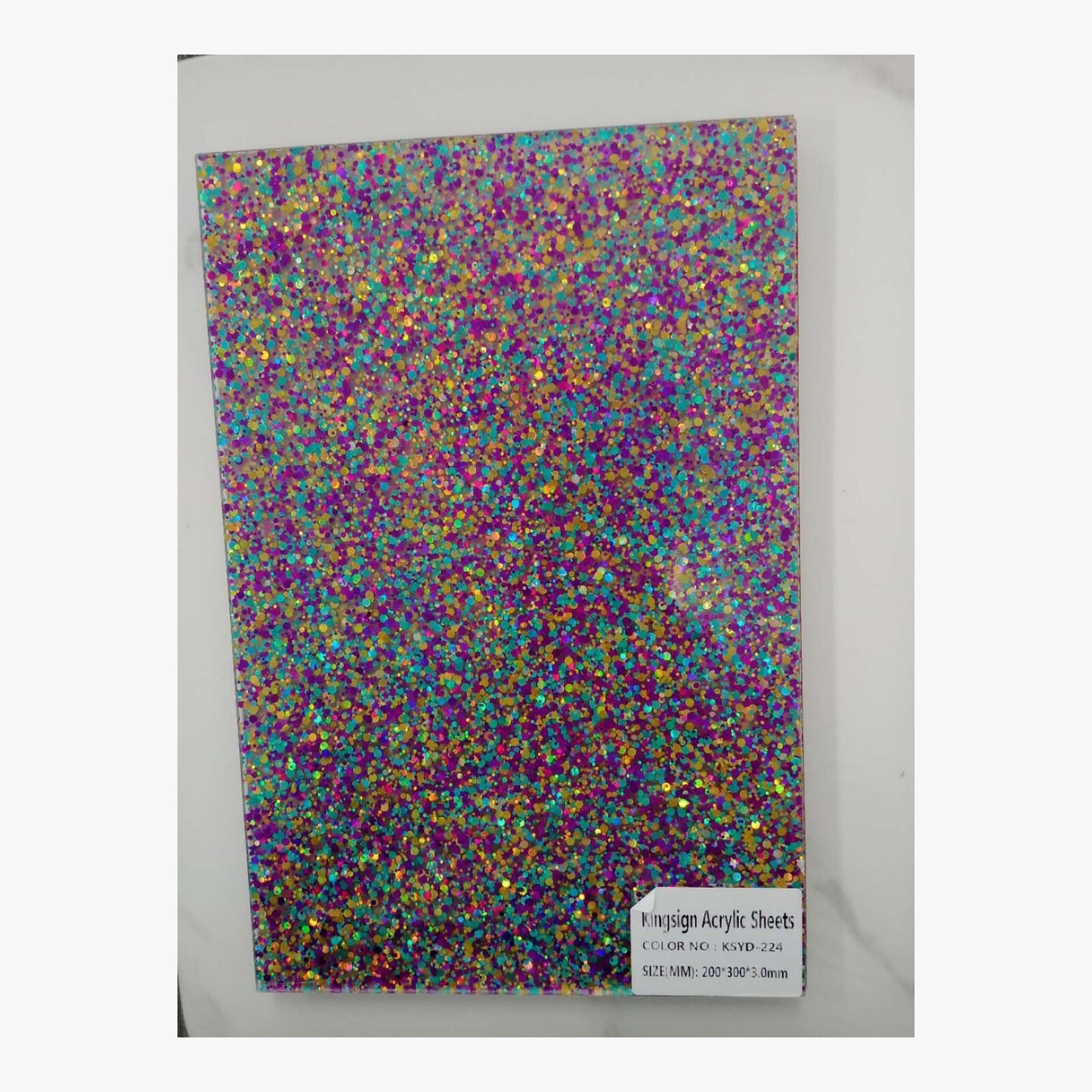Pink & Gold Confetti Glitter Acrylic Sheet – KS-JH-YD204 – product view 4