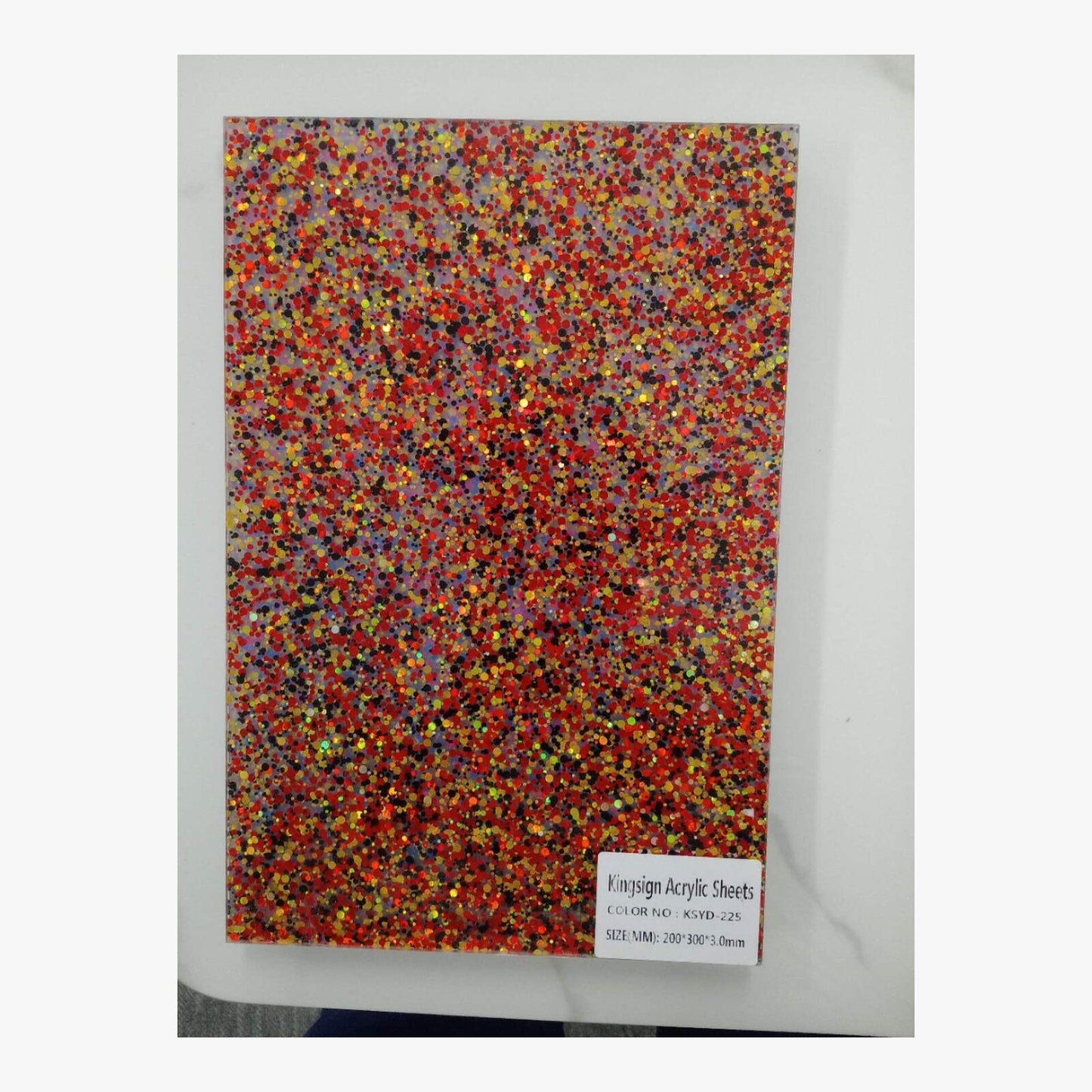Pink & Gold Confetti Glitter Acrylic Sheet – KS-JH-YD204 – product view 5