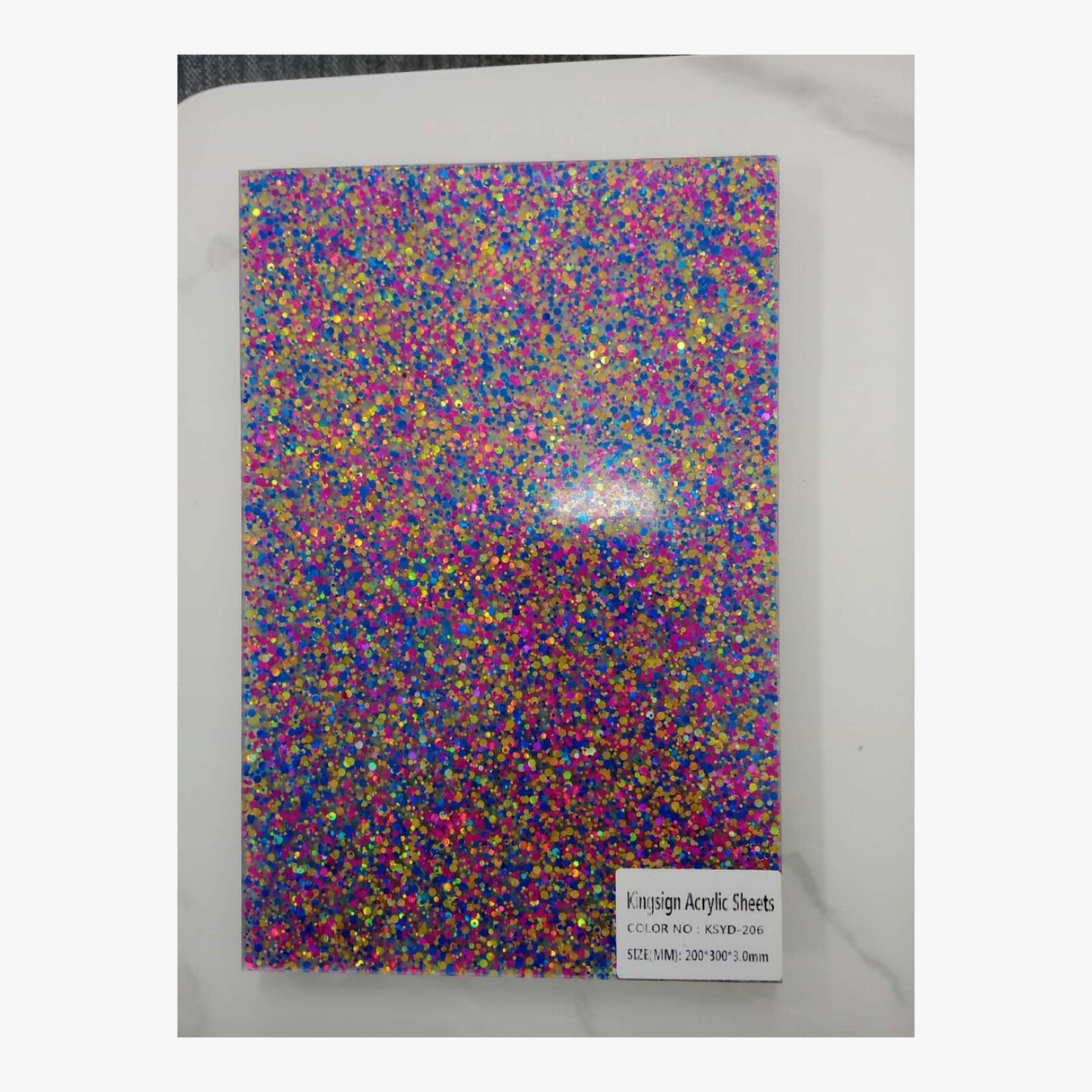 Pink & Gold Confetti Glitter Acrylic Sheet – KS-JH-YD204 – product view 6