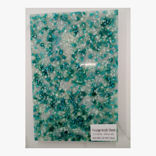 Aqua Crystal Glitter Acrylic Sheet – KSFCS-422 – product image