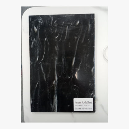 Black & White Veined Marble Acrylic Sheet – KSZW-06 – product image