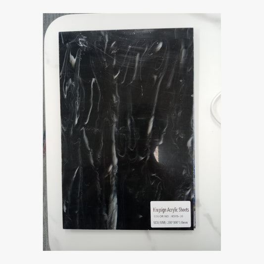 Black & White Veined Marble Acrylic Sheet – KSZW-06 – product image