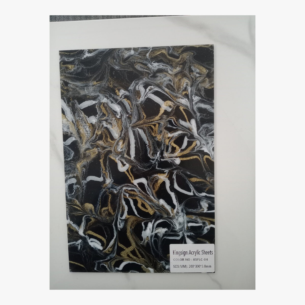 Black, Gold & Silver Marble Acrylic Sheet – KSFLC-04 – product image