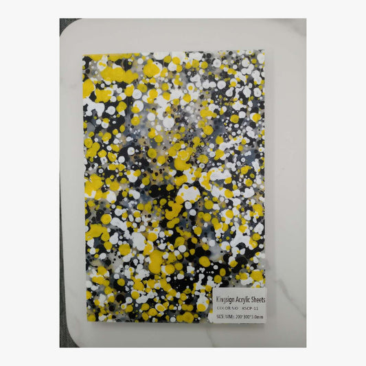 Bumblebee Black, Yellow & White Terrazzo Acrylic Sheet – KSCP-01 – product image