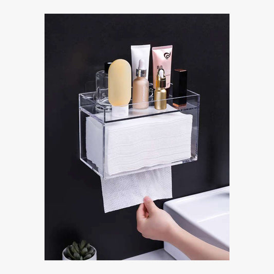Clear Acrylic Bathroom Tissue Box – product image