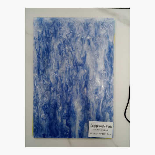 Deep Blue & White Marble Acrylic Sheet – KSFR-01 – product image