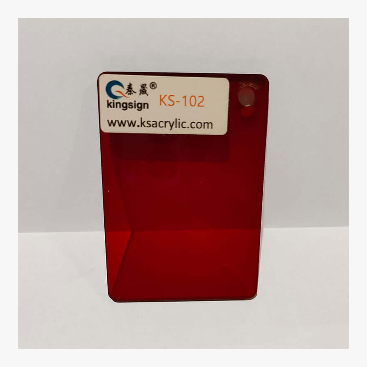 Deep Red Transparent — KS-102 full-size acrylic colour sample