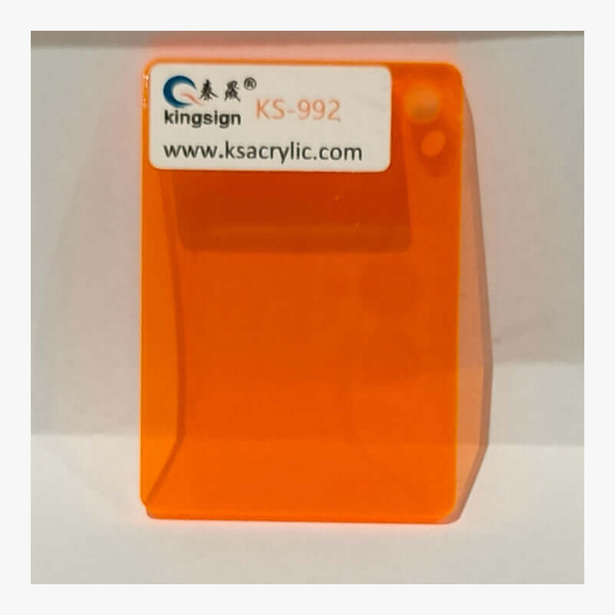 Fluorescent Orange Transparent — KS-992 full-size acrylic colour sample