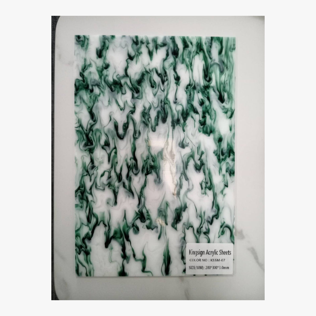 Forest Green & White Marble Acrylic Sheet – KSSM-07 – product image