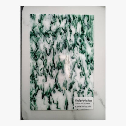 Forest Green & White Marble Acrylic Sheet – KSSM-07 – product image
