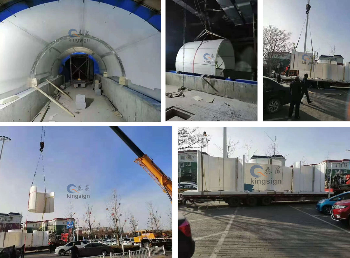 Kingsign acrylic aquarium tunnel project in Langfang China