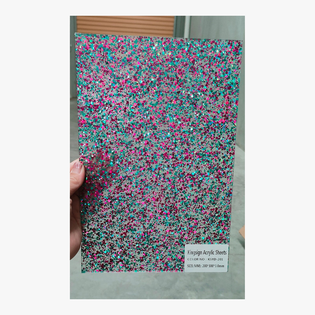 Mint, Pink & Black Terrazzo Acrylic Sheet – KSYD 224 – product image