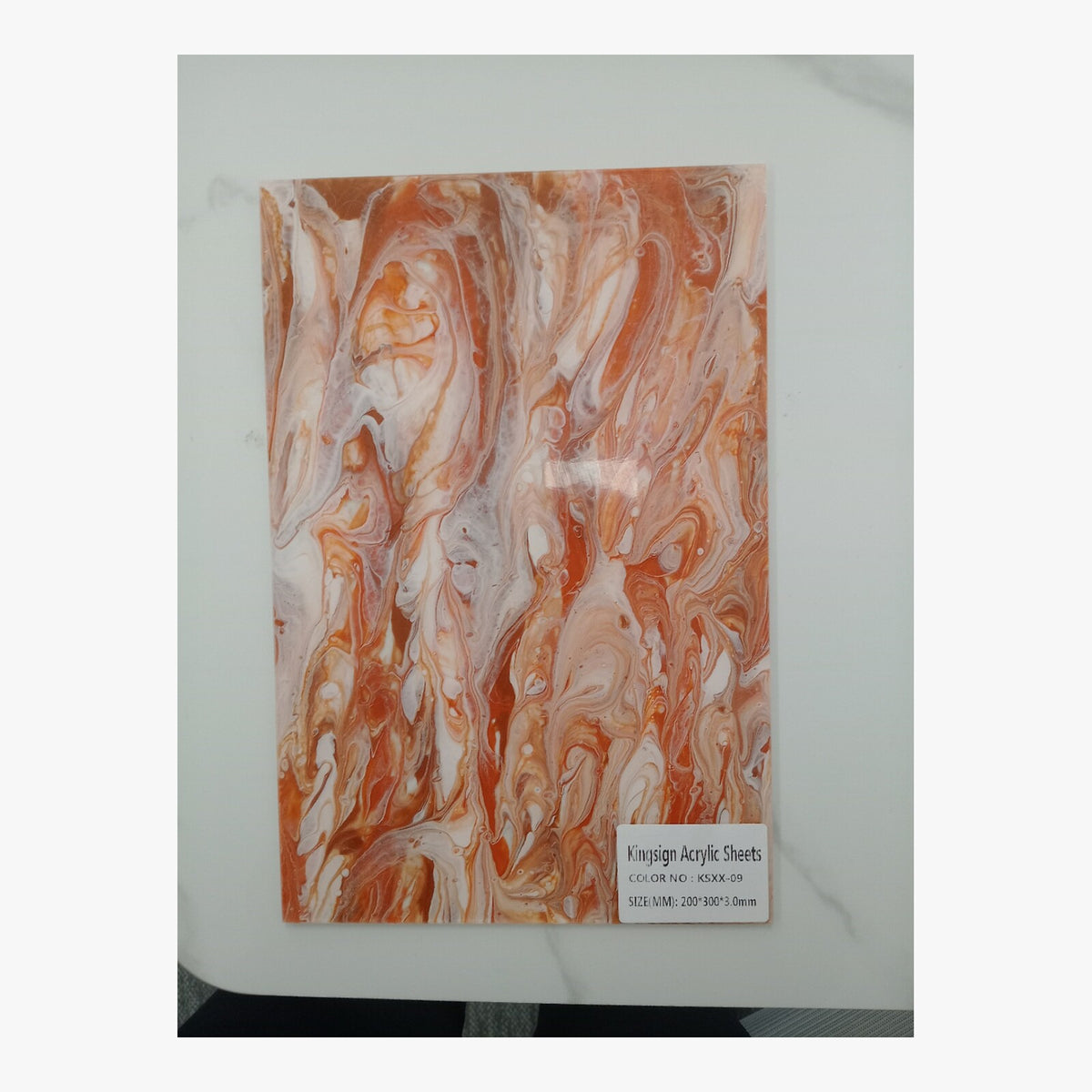 Peach & White Marble Acrylic Sheet – KSXX-09 – product image