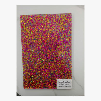 Pink & Gold Confetti Glitter Acrylic Sheet – KS-JH-YD204 – product image