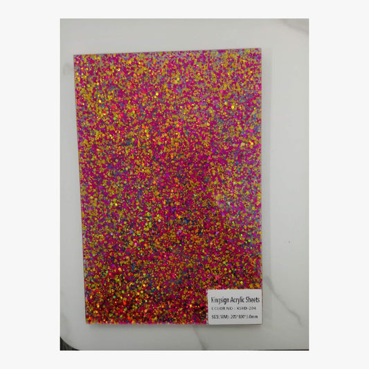 Pink & Gold Confetti Glitter Acrylic Sheet – KS-JH-YD204 – product image