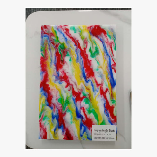 Rainbow Swirl Marble Acrylic Sheet – KSFLC-05 – product image