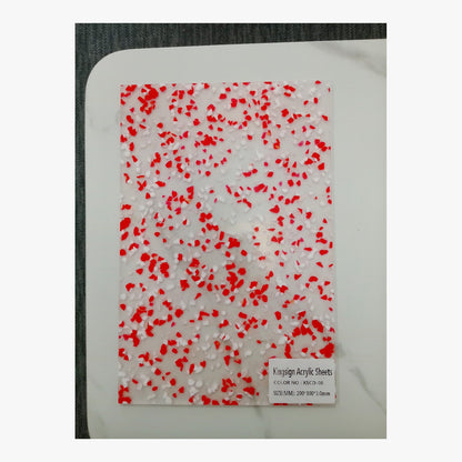 Red Confetti Clear Glitter Acrylic Sheet – KSCD-11 – product image